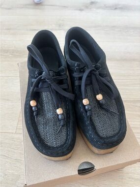 Clark’s Originals Wallabee raffia and beaded real suede shoes